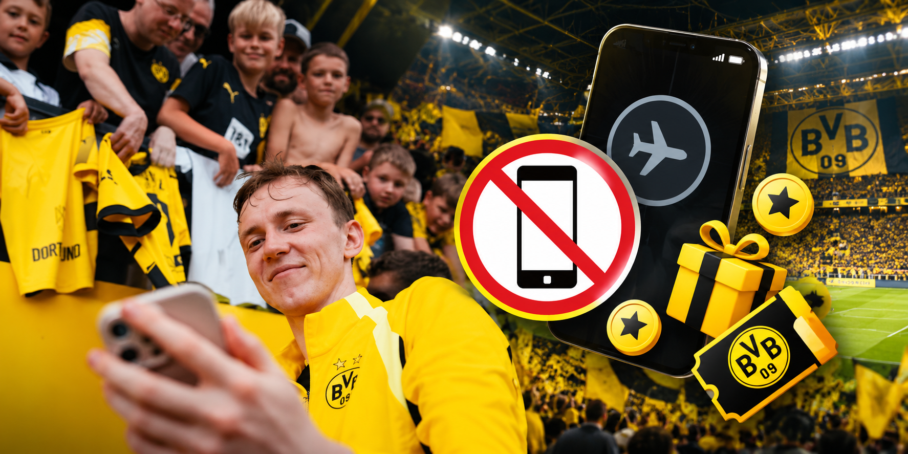 Borussia Dortmund lanza una función que premia desconectarse del celular durante partidos