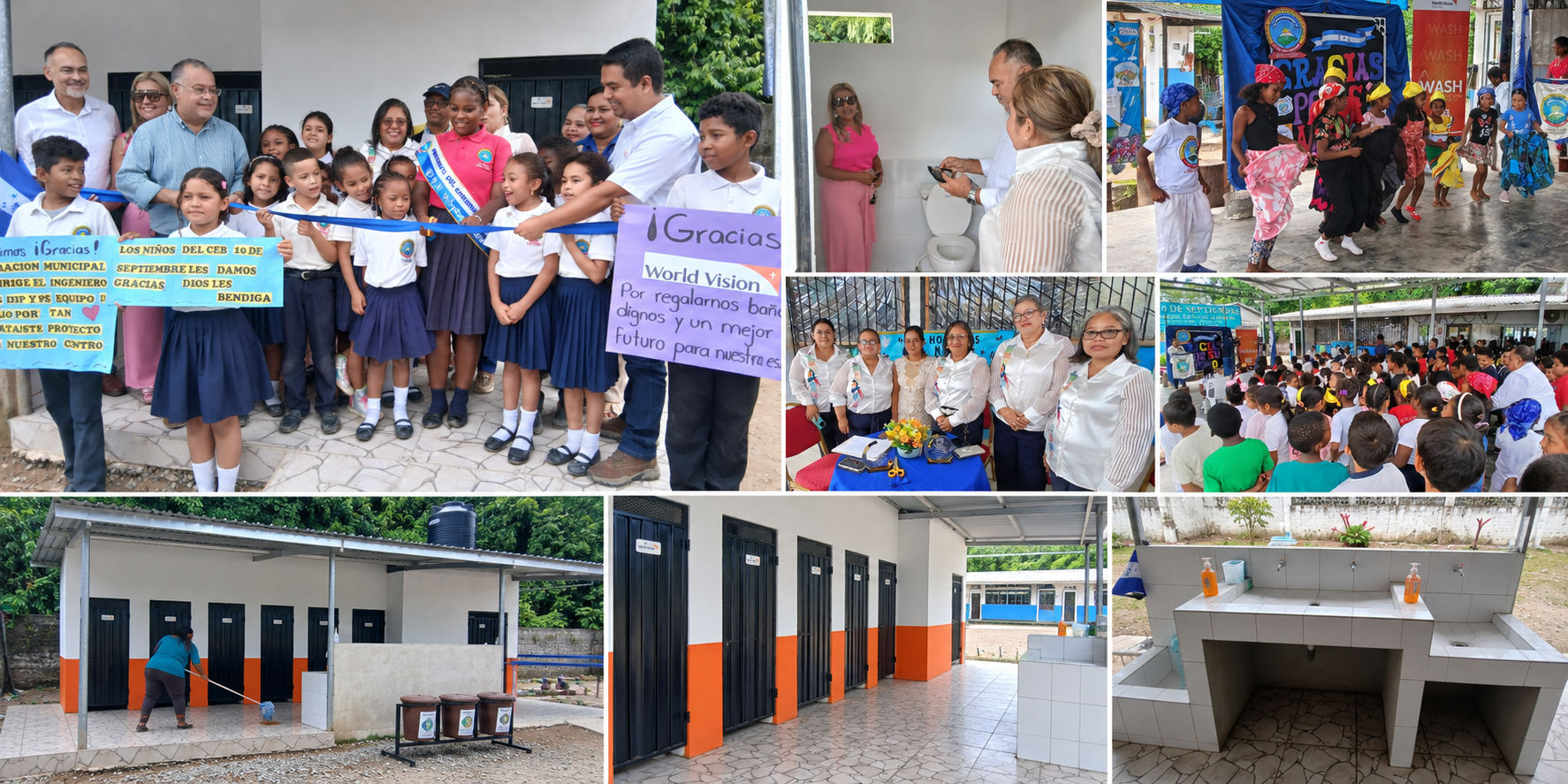 Municipalidad de La Ceiba y Visión Mundial construyen seis baños en escuela