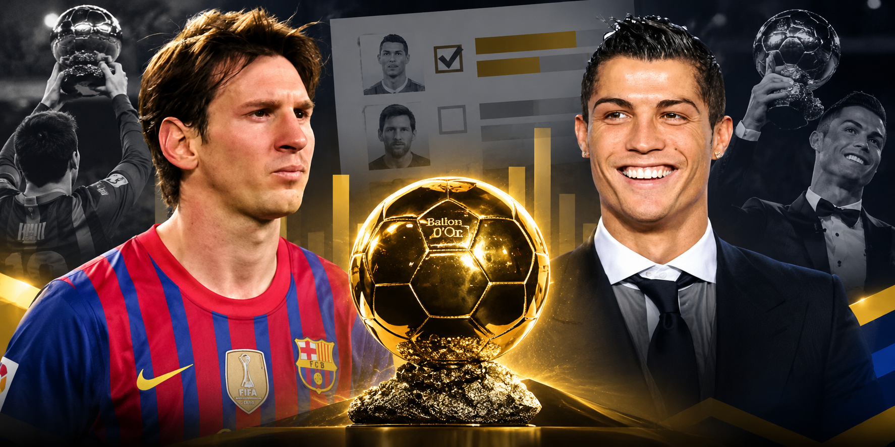 Cristiano lidera votación histórica y Messi ocupa el segundo lugar