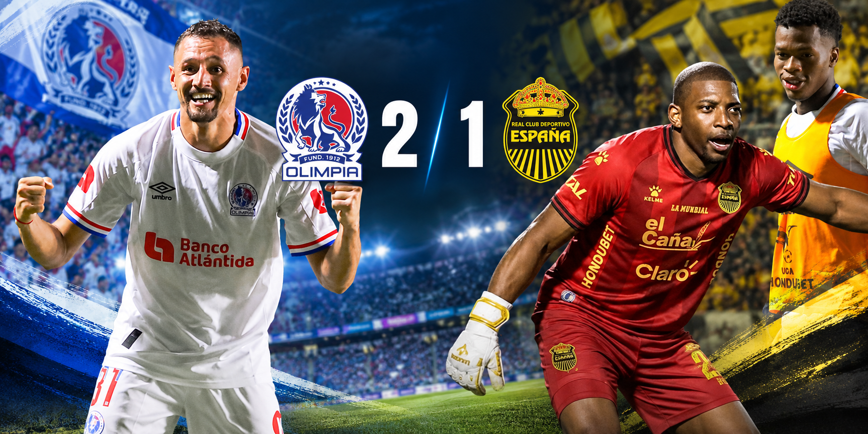 Olimpia vence 2-1 al Real España, acaba su invicto y asume el liderato