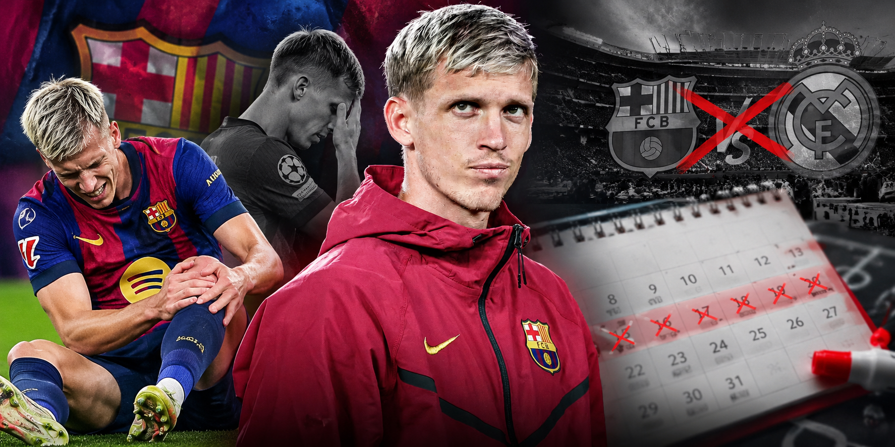 Dani Olmo estará un mes de baja y se perderá El Clásico