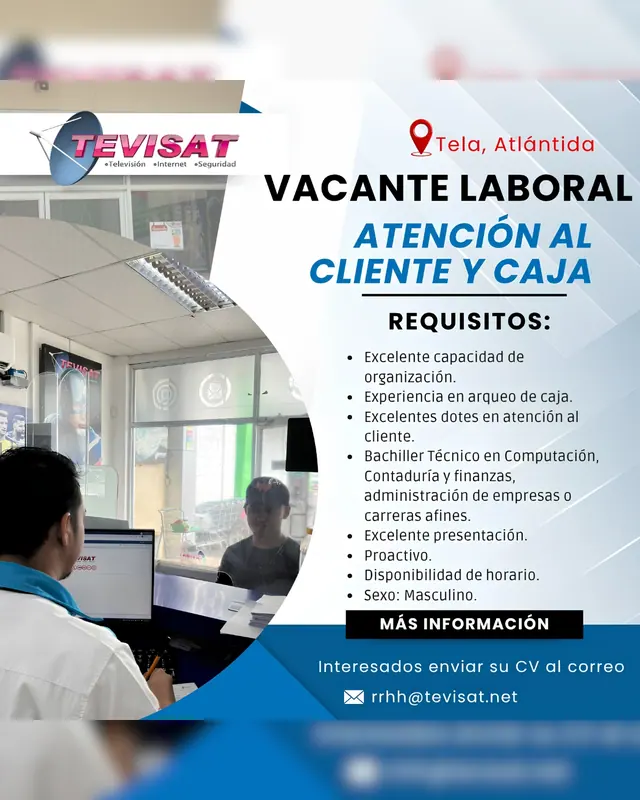 Tevisat - Atención al Cliente y Caja