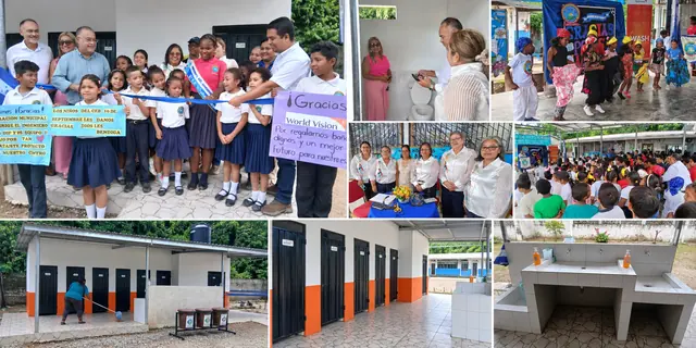 Municipalidad de La Ceiba y Visión Mundial construyen seis baños en escuela
