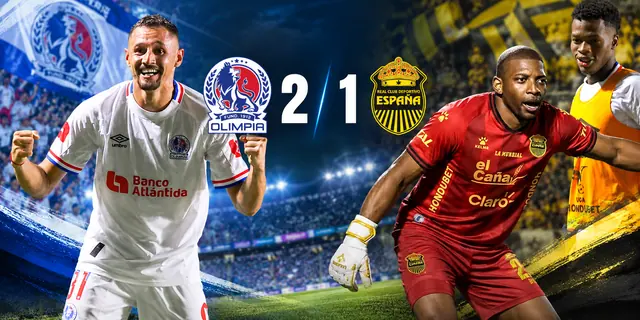 Olimpia vence 2-1 al Real España, acaba su invicto y asume el liderato