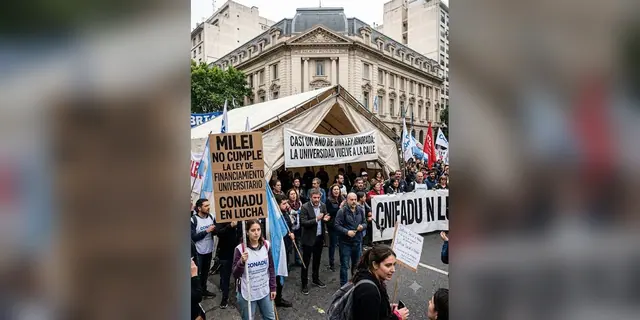 Choques y tensión en Argentina durante una masiva manifestación por la universidad pública